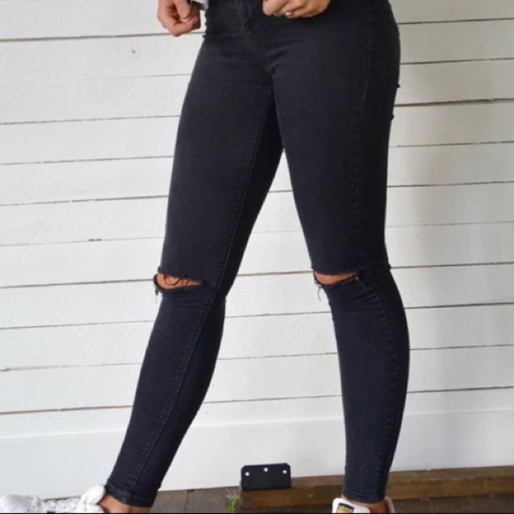 Hollister Black Ripped Jean Leggings